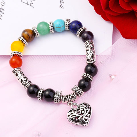 Filigree Heart Rainbow Chakra Women&