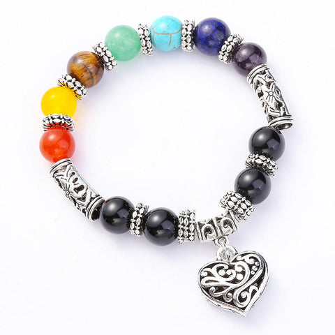 Filigree Heart Rainbow Chakra Women&