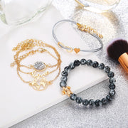 Druzy Peace & Love Around The World 5 Piece Bracelet ITALY Design  - ALILY