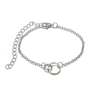 5 Piece Pav'e Loveknot Bracelet Silver Set
