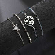 White Marble Pyramid Filigree World 4 Piece Bracelet Set ITALY Design  - ALILY