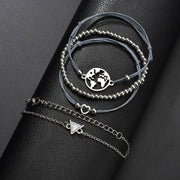 White Marble Pyramid Filigree World 4 Piece Bracelet Set ITALY Design  - ALILY