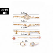 5 Piece Pink Crystal Celestial Bracelet Set ITALY Design  - ALILY