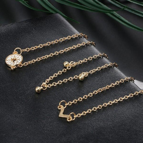 5 Piece Pink Crystal Celestial Bracelet Set ITALY Design  - ALILY