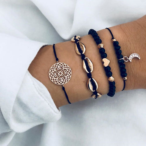 Celestial Marble Crystals and Gemstone 5 Piece Bracelet Set - 25+ Styles Available - ALILY
