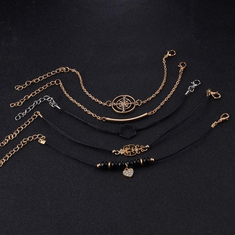 Searching For The Stars Black Marble 5 Piece Bracelet ITALY Design  - ALILY