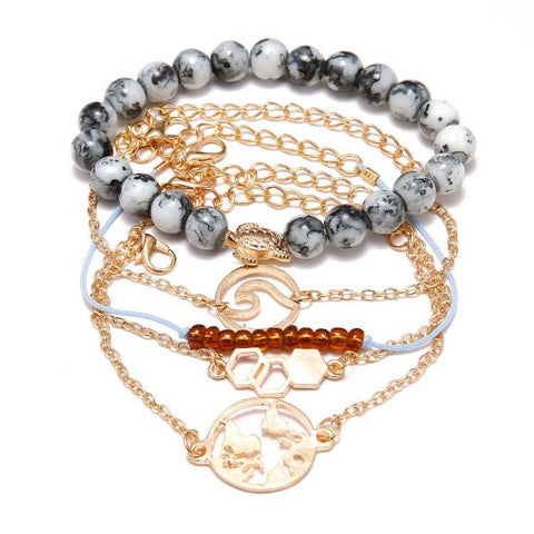 Cleaning Our Oceans Marble 5 Piece Bracelet Set ITALY Design  - ALILY