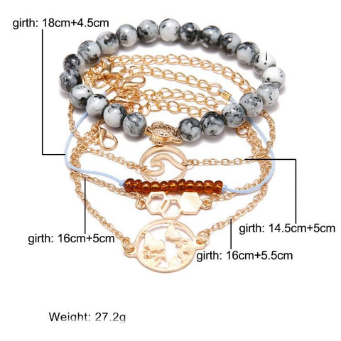 Cleaning Our Oceans Marble 5 Piece Bracelet Set ITALY Design  - ALILY