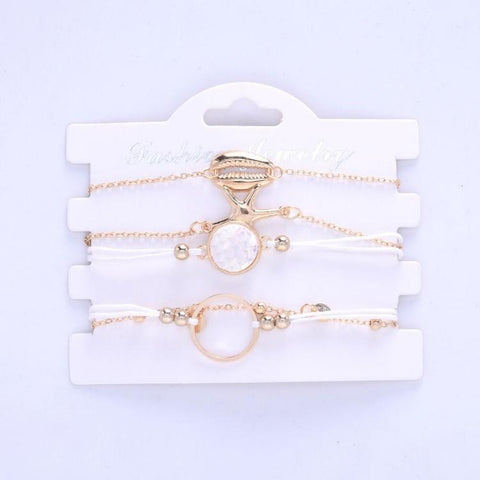 Oceanic Inspired Seashell 5 Piece Bracelet Set ITALY Design  - ALILY