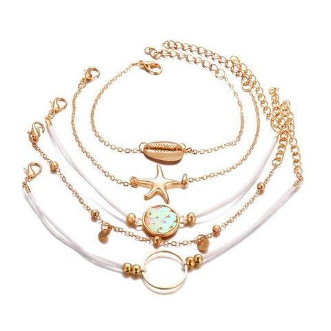 Oceanic Inspired Seashell 5 Piece Bracelet Set ITALY Design  - ALILY