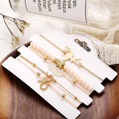 Wild Jungle Marble Stretch 5 Piece Bracelet Set ITALY Design  - ALILY