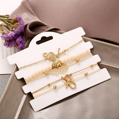 Wild Jungle Marble Stretch 5 Piece Bracelet Set ITALY Design  - ALILY