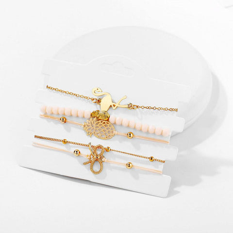 Wild Jungle Marble Stretch 5 Piece Bracelet Set ITALY Design  - ALILY