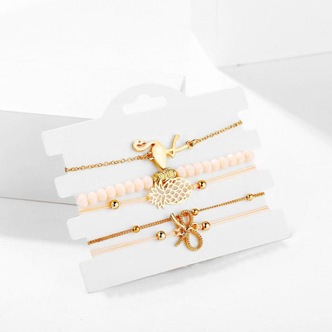 Wild Jungle Marble Stretch 5 Piece Bracelet Set ITALY Design  - ALILY