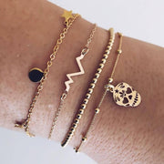 Halloween Inspired Heart-Pulse Four Piece Bracelet Set ITALY Design  - ALILY