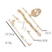 Halloween Inspired Heart-Pulse Four Piece Bracelet Set ITALY Design  - ALILY