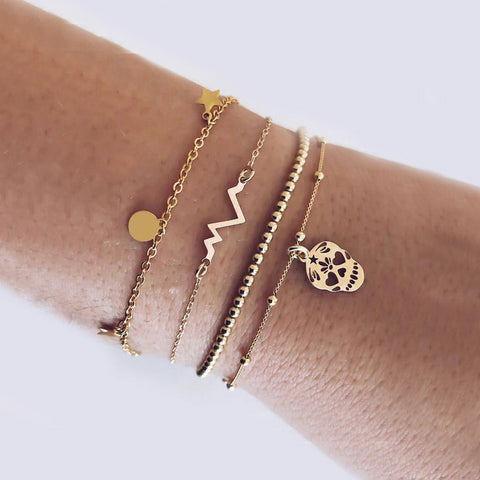 Celestial Marble Crystals and Gemstone 5 Piece Bracelet Set - 25+ Styles Available - ALILY