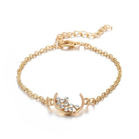 White Crystal Celestial 4 PC Bangle Set in 14K Gold ITALY Design  - ALILY
