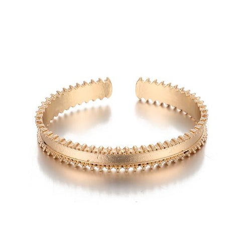 White Crystal Celestial 4 PC Bangle Set in 14K Gold ITALY Design  - ALILY