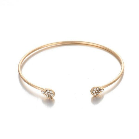 White Crystal Celestial 4 PC Bangle Set in 14K Gold ITALY Design  - ALILY