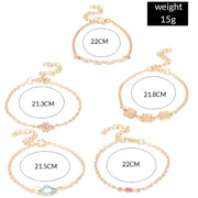 5 Piece Cute & Kitschy Pav'e Minimalist Bracelet Set ITALY Design  - ALILY