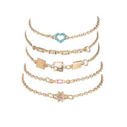 5 Piece Cute & Kitschy Pav'e Minimalist Bracelet Set ITALY Design  - ALILY