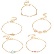 5 Piece Cute & Kitschy Pav'e Minimalist Bracelet Set ITALY Design  - ALILY