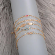 5 Piece Cute & Kitschy Pav'e Minimalist Bracelet Set ITALY Design  - ALILY