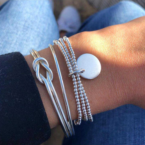 Celestial Marble Crystals and Gemstone 5 Piece Bracelet Set - 25+ Styles Available - ALILY
