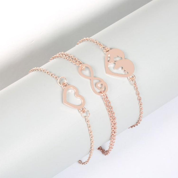 Love & Peace in the World Rose Gold 3 Piece Set ITALY Design  - ALILY