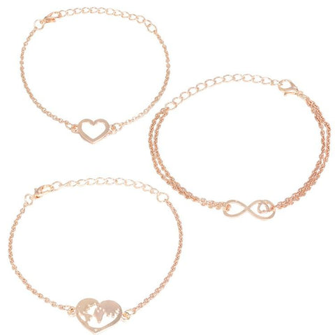 Love & Peace in the World Rose Gold 3 Piece Set ITALY Design  - ALILY