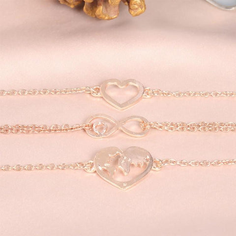 Love & Peace in the World Rose Gold 3 Piece Set ITALY Design  - ALILY