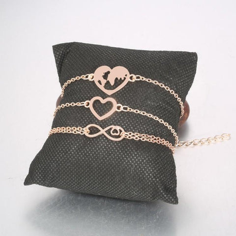 Love & Peace in the World Rose Gold 3 Piece Set ITALY Design  - ALILY