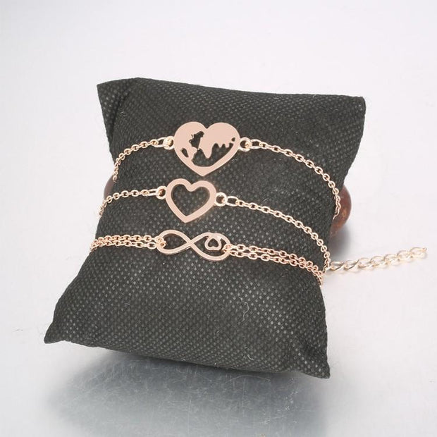 Love & Peace in the World Rose Gold 3 Piece Set ITALY Design  - ALILY