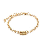 Turquoise Sea-Shell 3 Piece Bracelet Set in 14K Gold ITALY Design  - ALILY