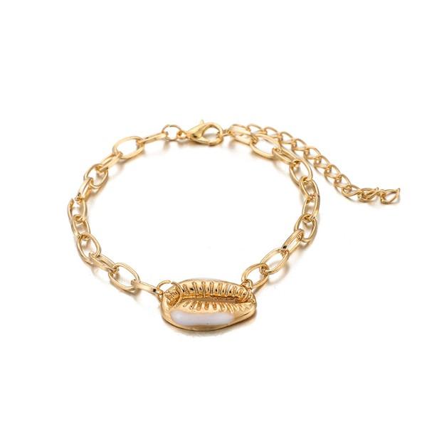 Turquoise Sea-Shell 3 Piece Bracelet Set in 14K Gold ITALY Design  - ALILY