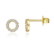 6mm Pave Disc Stud Earring with Swarovski Crystals - 14K Gold Plated, Earring, ALILY , ALILY   jewelryjewelry deals, swarovski crystal jewelry, groupon jewelry,, jewelry for mom, 