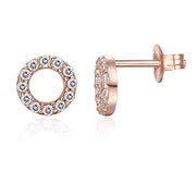 6mm Pave Disc Stud Earring with Swarovski Crystals - 14K Rose Gold Plated, Earring, ALILY , ALILY   jewelryjewelry deals, swarovski crystal jewelry, groupon jewelry,, jewelry for mom, 