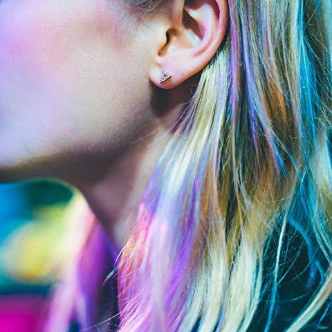 6mm Pave Triangle Stud Earring with Swarovski Crystals - 14K Gold Plated, Earring, ALILY , ALILY   jewelryjewelry deals, swarovski crystal jewelry, groupon jewelry,, jewelry for mom, 