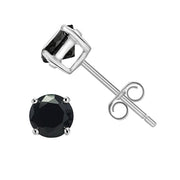 Black Onyx Embellished with Swarovski Crystals 7mm Stud Earringin 18K White Gold Plated, Earring, ALILY , ALILY   jewelryjewelry deals, swarovski crystal jewelry, groupon jewelry,, jewelry for mom, 