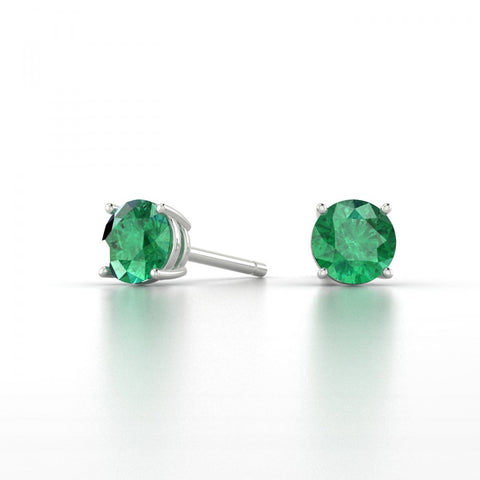 Green Swarovski Crystal 6mm Stud Earring 14K White Gold Plated - 1.00 CT, Earring, ALILY , ALILY   jewelryjewelry deals, swarovski crystal jewelry, groupon jewelry,, jewelry for mom, 