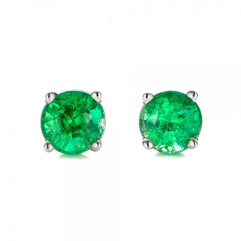 Green Swarovski Crystal 6mm Stud Earring 14K White Gold Plated - 1.00 CT, Earring, ALILY , ALILY   jewelryjewelry deals, swarovski crystal jewelry, groupon jewelry,, jewelry for mom, 