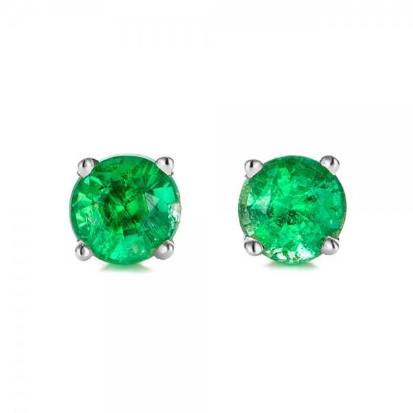 Green Swarovski Crystal 6mm Stud Earring 14K White Gold Plated - 1.00 CT, Earring, ALILY , ALILY   jewelryjewelry deals, swarovski crystal jewelry, groupon jewelry,, jewelry for mom, 