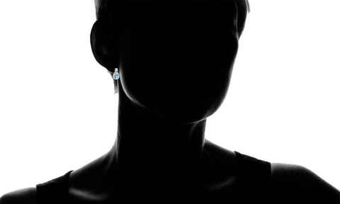Oceanic Opal Double Halo Stud Earrings Made With Austrian Elements in 18K Gold Plating ITALY Design  - ALILY