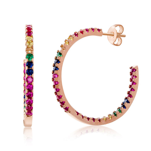 Candy Lover Rainbow Pave Swarovski Hoop Earring (3 Colors available), Earring, ALILY , ALILY   jewelryjewelry deals, swarovski crystal jewelry, groupon jewelry,, jewelry for mom, 