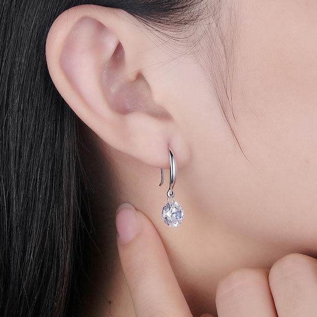 Stunning  Crystal Drill Drop Earring in 18K White Gold Plated