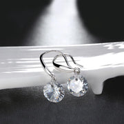 Naked Drill Drop  Crystal Earringin 18K White Gold Plated