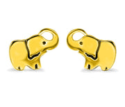 14K Gold Plating Mini Elephant Stud Earrings - Two Options Available