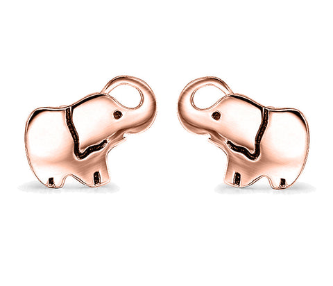 14K Gold Plating Mini Elephant Stud Earrings - Two Options Available