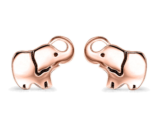 14K Gold Plating Mini Elephant Stud Earrings - Two Options Available